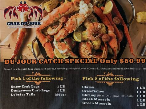 Crab Du Jour Menu Prices